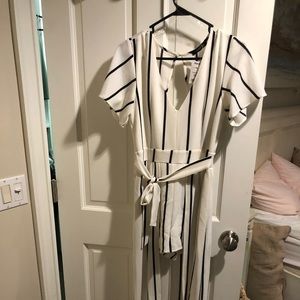 Black and White Striped Romper